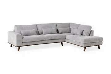 Copenhagen 4-sits Högervänd L-formad Schäslongsoffa i Manchester - Ljusgrå - Möbler - Soffa - Divansoffor & schäslongsoffa