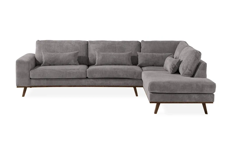 Copenhagen 4-sits Högervänd L-formad Schäslongsoffa i Manchester - Mörkgrå - Möbler - Soffa - Divansoffor & schäslongsoffa