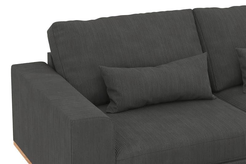 Copenhagen 4-sits Högervänd L-formad Schäslongsoffa i Manchester - Mörkgrå - Möbler - Soffa - Divansoffor & schäslongsoffa