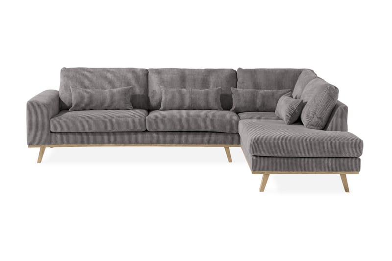 Copenhagen 4-sits Högervänd L-formad Schäslongsoffa i Manchester - Mörkgrå - Möbler - Soffa - Divansoffor & schäslongsoffa