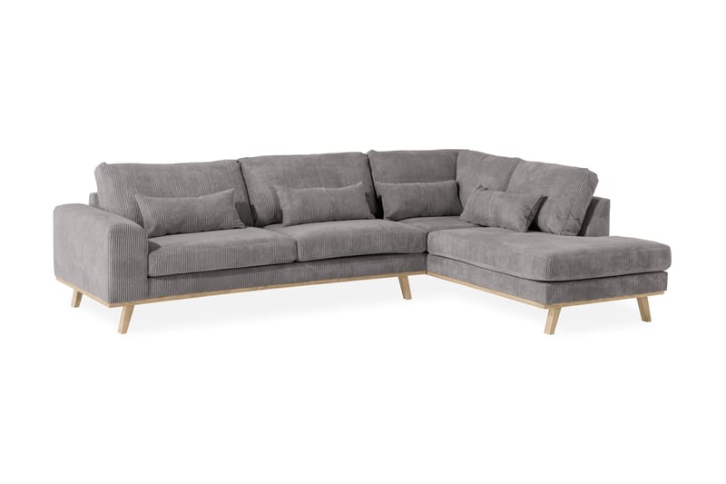 Copenhagen 4-sits Högervänd L-formad Schäslongsoffa i Manchester - Mörkgrå - Möbler - Soffa - Divansoffor & schäslongsoffa