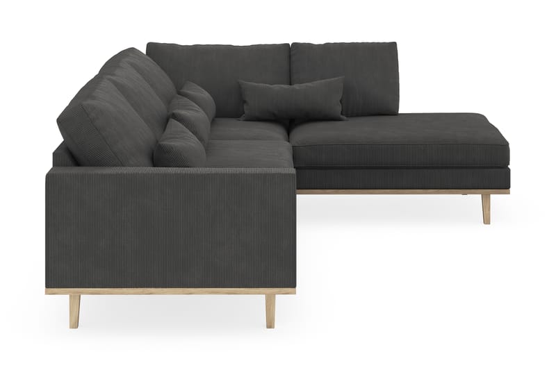 Copenhagen 4-sits Högervänd L-formad Schäslongsoffa i Manchester - Mörkgrå - Möbler - Soffa - Divansoffor & schäslongsoffa