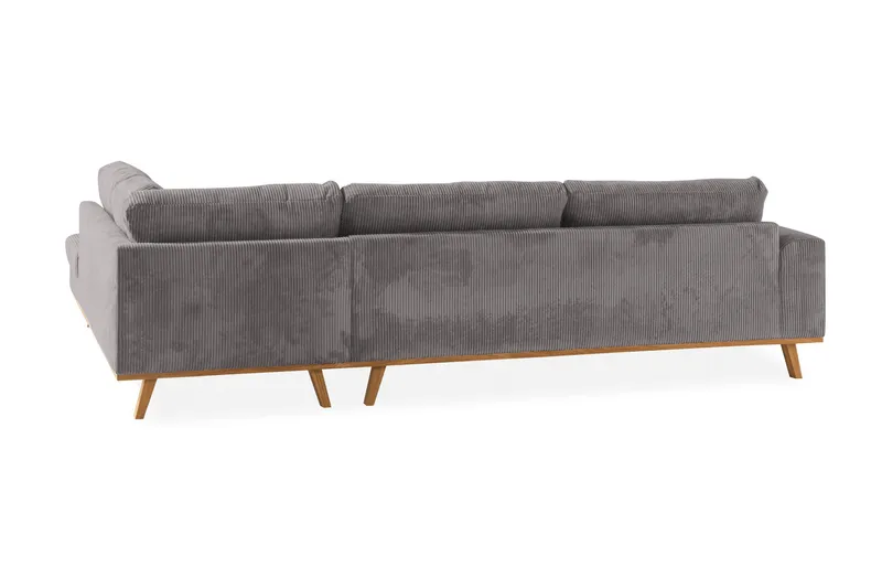 Copenhagen 4-sits Högervänd L-formad Schäslongsoffa i Manchester - Mörkgrå - Möbler - Soffa - Divansoffor & schäslongsoffa