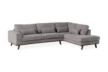 Copenhagen 4-sits Högervänd L-formad Schäslongsoffa i Manchester - Mörkgrå - Möbler - Soffa - Divansoffor & schäslongsoffa