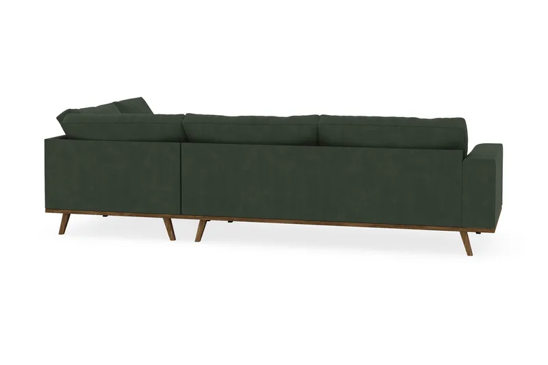 Copenhagen 4-sits Högervänd L-formad Schäslongsoffa i Manchester - Mörkgrön - Möbler - Soffa - Divansoffor & schäslongsoffa