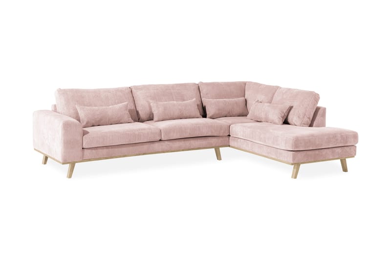 Copenhagen 4-sits Högervänd L-formad Schäslongsoffa i Manchester - Rosa - Möbler - Soffa - Divansoffor & schäslongsoffa