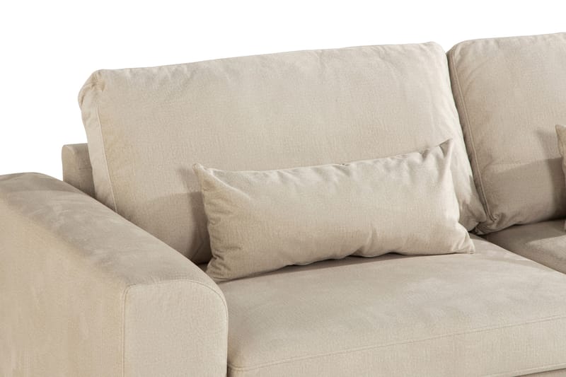 Copenhagen 4-sits Högervänd L-formad Schäslongsoffa i Sammet - Beige - Möbler - Soffa - Divansoffor & schäslongsoffa