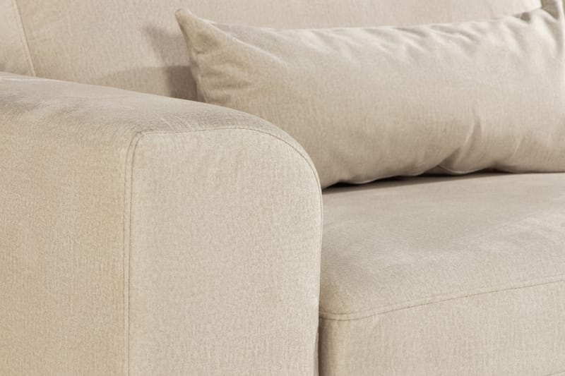 Copenhagen 4-sits Högervänd L-formad Schäslongsoffa i Sammet - Beige - Möbler - Soffa - Divansoffor & schäslongsoffa