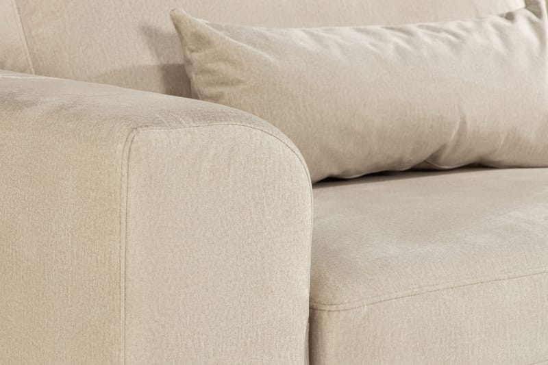 Copenhagen 4-sits Högervänd L-formad Schäslongsoffa i Sammet - Beige - Möbler - Soffa - Divansoffor & schäslongsoffa