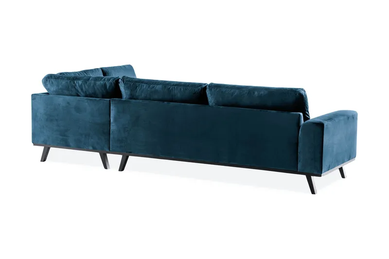 Copenhagen 4-sits Högervänd L-formad Schäslongsoffa i Sammet - Blå - Möbler - Soffa - Divansoffor & schäslongsoffa