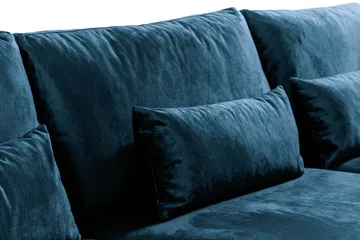 Copenhagen 4-sits Högervänd L-formad Schäslongsoffa i Sammet - Blå - Möbler - Soffa - Divansoffor & schäslongsoffa