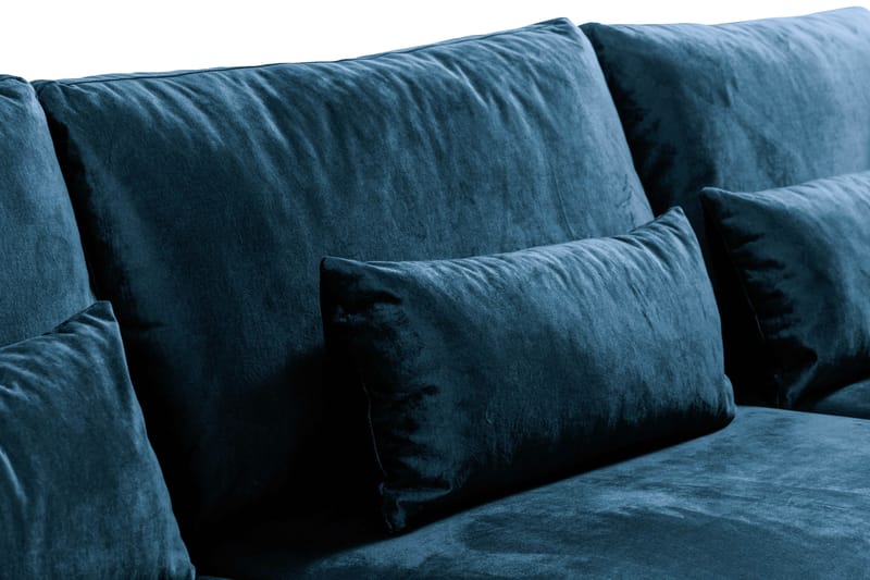 Copenhagen 4-sits Högervänd L-formad Schäslongsoffa i Sammet - Blå - Möbler - Soffa - Divansoffor & schäslongsoffa