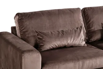 Copenhagen 4-sits Högervänd L-formad Schäslongsoffa i Sammet - Brun - Möbler - Soffa - Divansoffor & schäslongsoffa