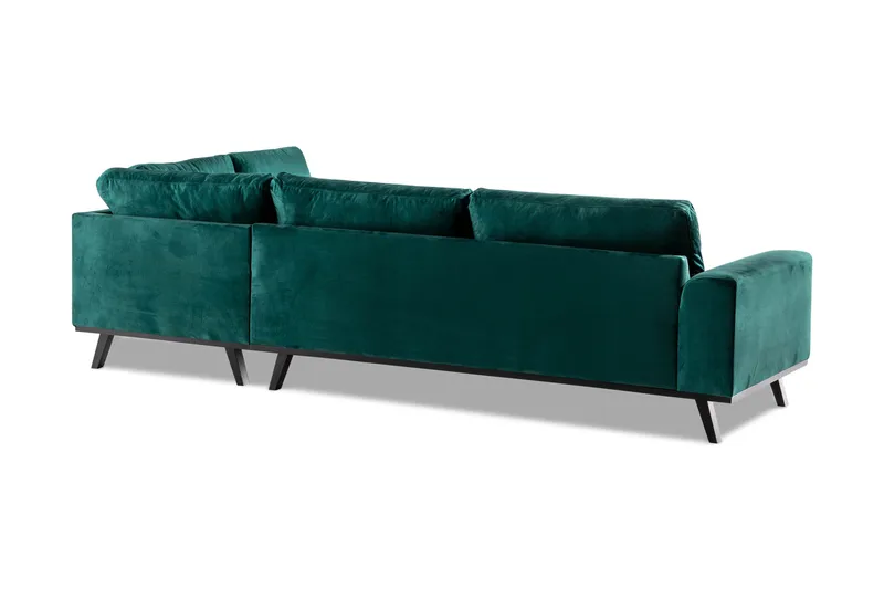 Copenhagen 4-sits Högervänd L-formad Schäslongsoffa i Sammet - Grön - Möbler - Soffa - Divansoffor & schäslongsoffa
