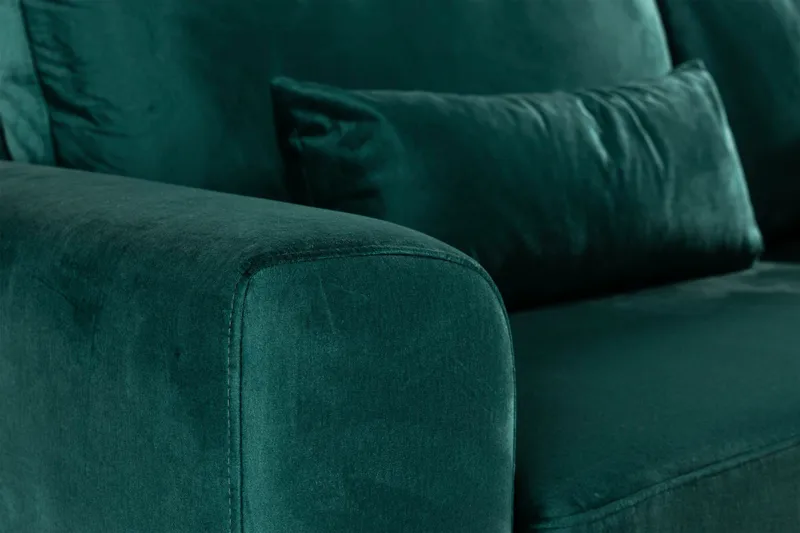 Copenhagen 4-sits Högervänd L-formad Schäslongsoffa i Sammet - Grön - Möbler - Soffa - Divansoffor & schäslongsoffa