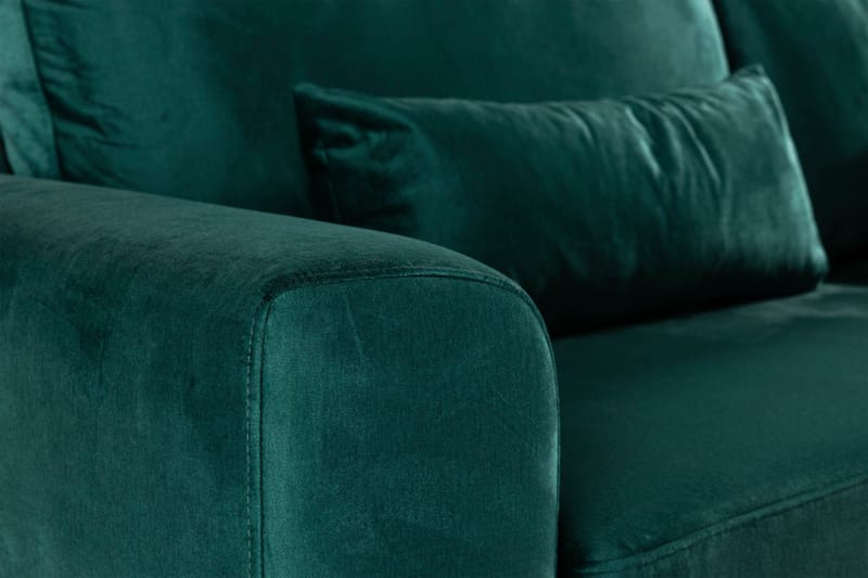 Copenhagen 4-sits Högervänd L-formad Schäslongsoffa i Sammet - Grön - Möbler - Soffa - Divansoffor & schäslongsoffa