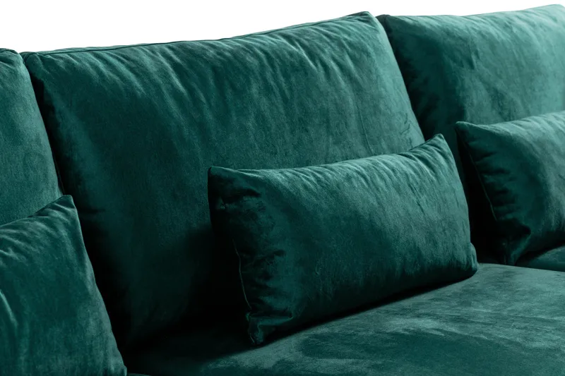 Copenhagen 4-sits Högervänd L-formad Schäslongsoffa i Sammet - Grön - Möbler - Soffa - Divansoffor & schäslongsoffa