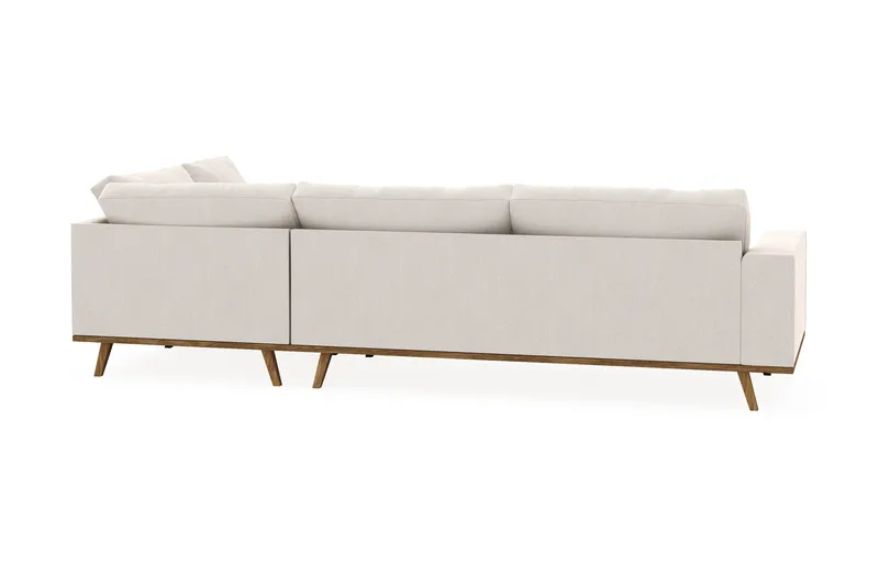 Copenhagen 4-sits Högervänd L-formad Schäslongsoffa i Sammet - Krämvit - Möbler - Soffa - Divansoffor & schäslongsoffa