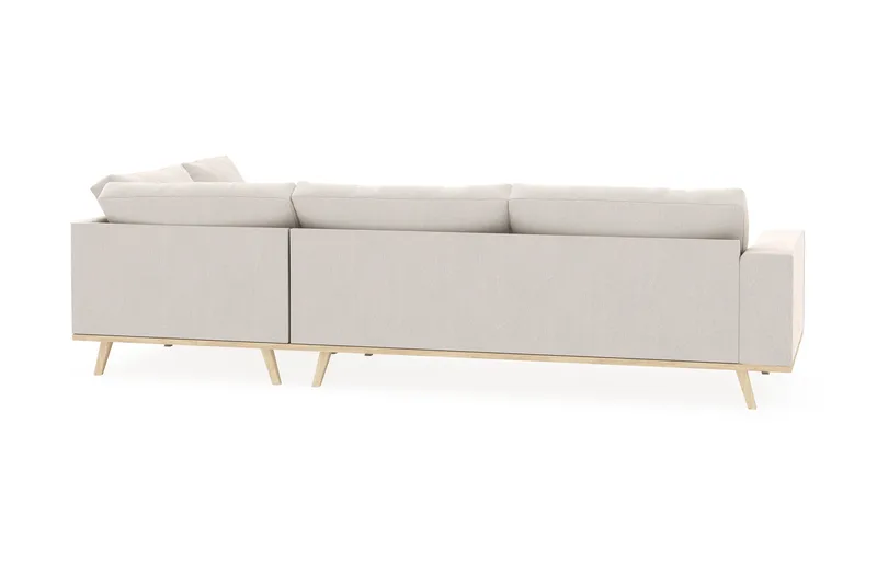 Copenhagen 4-sits Högervänd L-formad Schäslongsoffa i Sammet - Krämvit - Möbler - Soffa - Divansoffor & schäslongsoffa