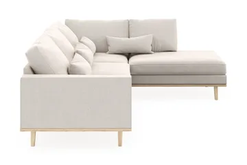 Copenhagen 4-sits Högervänd L-formad Schäslongsoffa i Sammet - Krämvit - Möbler - Soffa - Divansoffor & schäslongsoffa