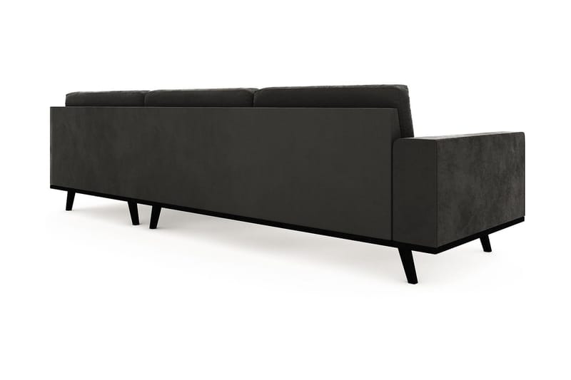 Copenhagen 4-sits Högervänd L-formad Schäslongsoffa i Sammet - Mörkgrå - Möbler - Soffa - Divansoffor & schäslongsoffa
