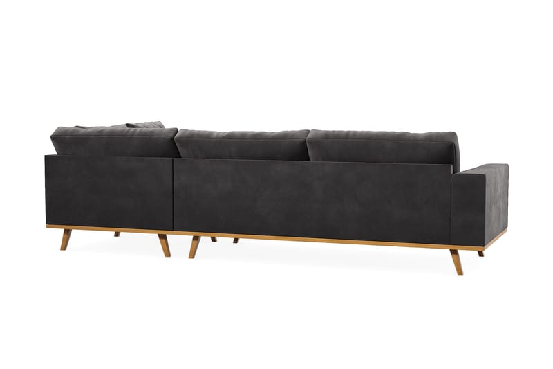 Copenhagen 4-sits Högervänd L-formad Schäslongsoffa i Sammet - Mörkgrå - Möbler - Soffa - Divansoffor & schäslongsoffa
