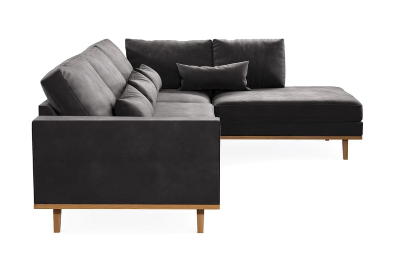 Copenhagen 4-sits Högervänd L-formad Schäslongsoffa i Sammet - Mörkgrå - Möbler - Soffa - Divansoffor & schäslongsoffa