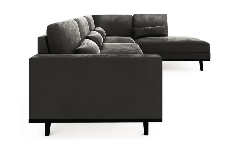 Copenhagen 4-sits Högervänd L-formad Schäslongsoffa i Sammet - Mörkgrå - Möbler - Soffa - Divansoffor & schäslongsoffa
