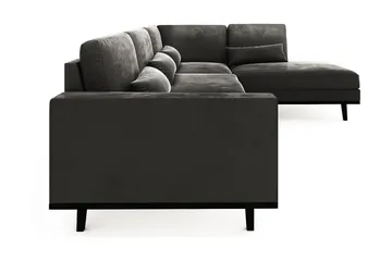 Copenhagen 4-sits Högervänd L-formad Schäslongsoffa i Sammet - Mörkgrå - Möbler - Soffa - Divansoffor & schäslongsoffa