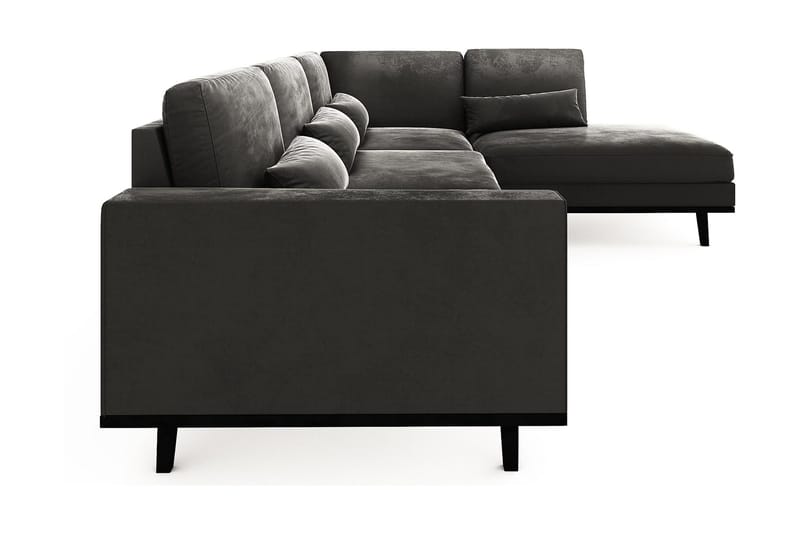 Copenhagen 4-sits Högervänd L-formad Schäslongsoffa i Sammet - Mörkgrå - Möbler - Soffa - Divansoffor & schäslongsoffa