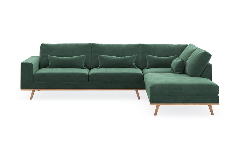Copenhagen 4-sits Högervänd L-formad Schäslongsoffa i Sammet - Mörkgrön - Möbler - Soffa - Divansoffor & schäslongsoffa