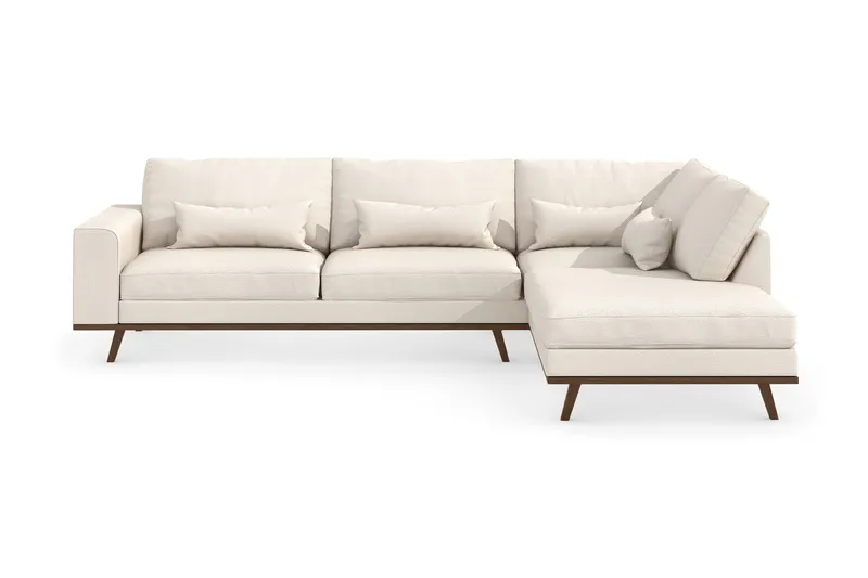Copenhagen 4-sits Högervänd L-formad Schäslongsoffa i Tyg - Beige - Möbler - Soffa - Divansoffor & schäslongsoffa