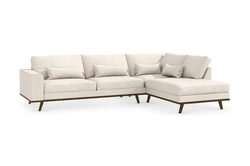Copenhagen 4-sits Högervänd L-formad Schäslongsoffa i Tyg - Beige - Möbler - Soffa - Divansoffor & schäslongsoffa