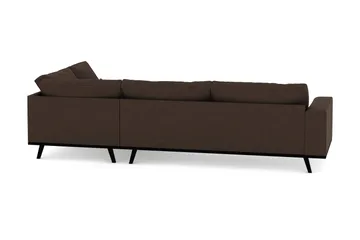 Copenhagen 4-sits Högervänd L-formad Schäslongsoffa i Tyg - Brun - Möbler - Soffa - Divansoffor & schäslongsoffa