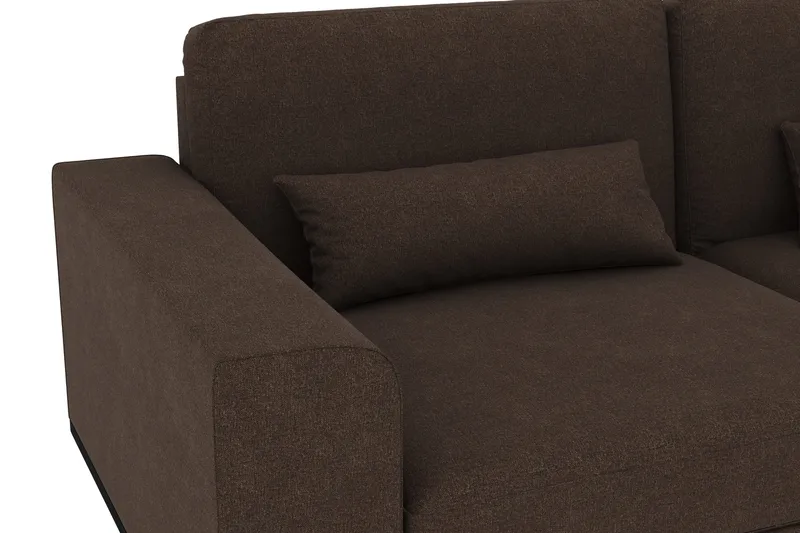 Copenhagen 4-sits Högervänd L-formad Schäslongsoffa i Tyg - Brun - Möbler - Soffa - Divansoffor & schäslongsoffa