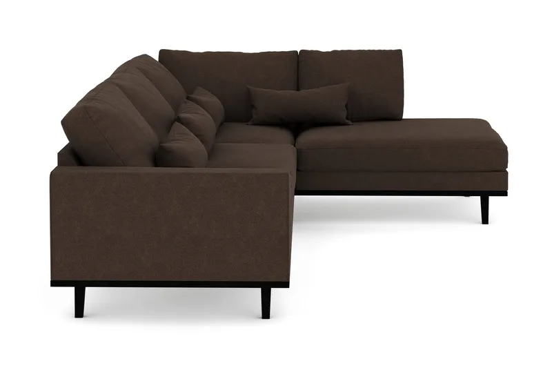 Copenhagen 4-sits Högervänd L-formad Schäslongsoffa i Tyg - Brun - Möbler - Soffa - Divansoffor & schäslongsoffa