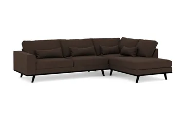 Copenhagen 4-sits Högervänd L-formad Schäslongsoffa i Tyg - Brun - Möbler - Soffa - Divansoffor & schäslongsoffa