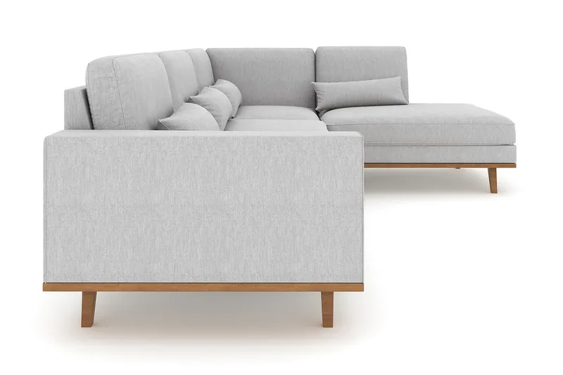 Copenhagen 4-sits Högervänd L-formad Schäslongsoffa i Tyg - Grå - Möbler - Soffa - Divansoffor & schäslongsoffa