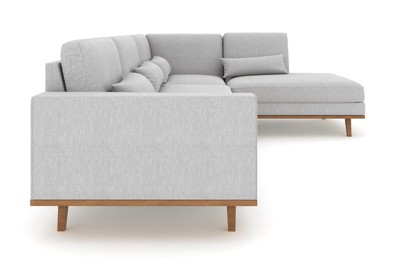 Copenhagen 4-sits Högervänd L-formad Schäslongsoffa i Tyg - Grå - Möbler - Soffa - Divansoffor & schäslongsoffa