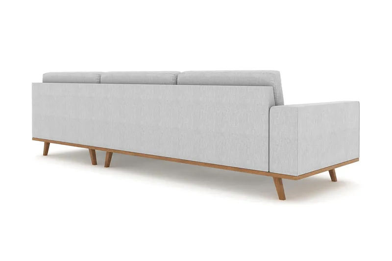 Copenhagen 4-sits Högervänd L-formad Schäslongsoffa i Tyg - Grå - Möbler - Soffa - Divansoffor & schäslongsoffa