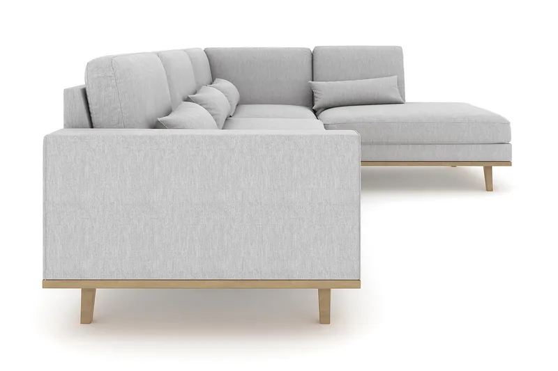 Copenhagen 4-sits Högervänd L-formad Schäslongsoffa i Tyg - Grå - Möbler - Soffa - Divansoffor & schäslongsoffa