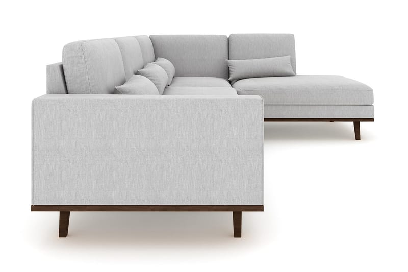 Copenhagen 4-sits Högervänd L-formad Schäslongsoffa i Tyg - Grå - Möbler - Soffa - Divansoffor & schäslongsoffa
