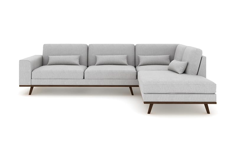Copenhagen 4-sits Högervänd L-formad Schäslongsoffa i Tyg - Grå - Möbler - Soffa - Divansoffor & schäslongsoffa