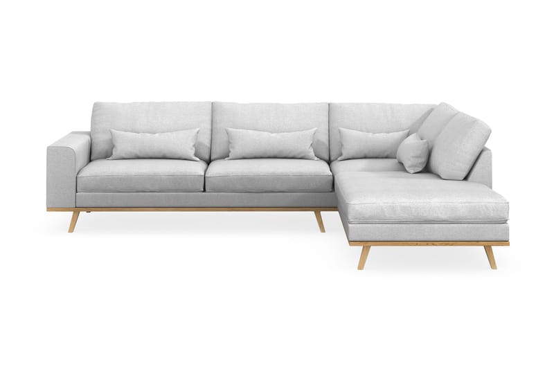 Copenhagen 4-sits Högervänd L-formad Schäslongsoffa i Tyg - Ljusgrå - Möbler - Soffa - Divansoffor & schäslongsoffa
