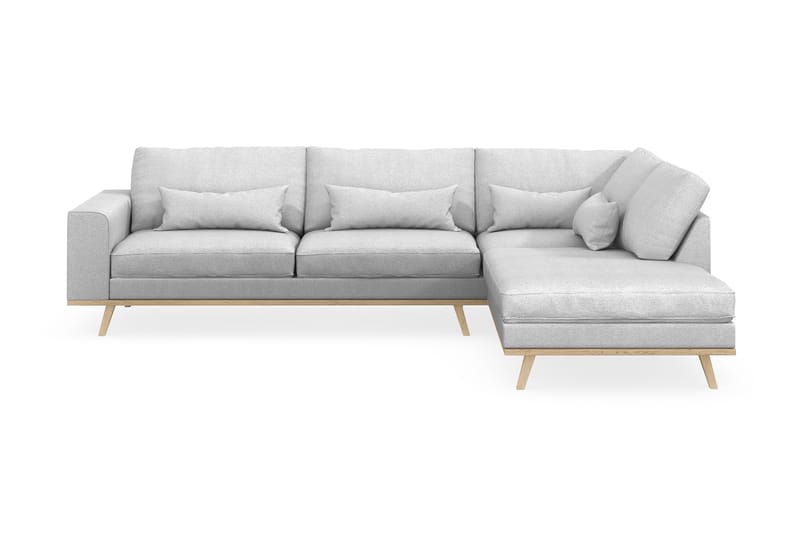 Copenhagen 4-sits Högervänd L-formad Schäslongsoffa i Tyg - Ljusgrå - Möbler - Soffa - Divansoffor & schäslongsoffa