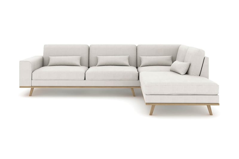 Copenhagen 4-sits Högervänd L-formad Schäslongsoffa i Tyg - Ljusgrå - Möbler - Soffa - Divansoffor & schäslongsoffa