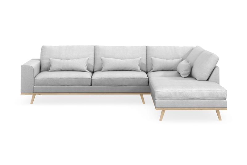 Copenhagen 4-sits Högervänd L-formad Schäslongsoffa i Tyg - Ljusgrå - Möbler - Soffa - Divansoffor & schäslongsoffa