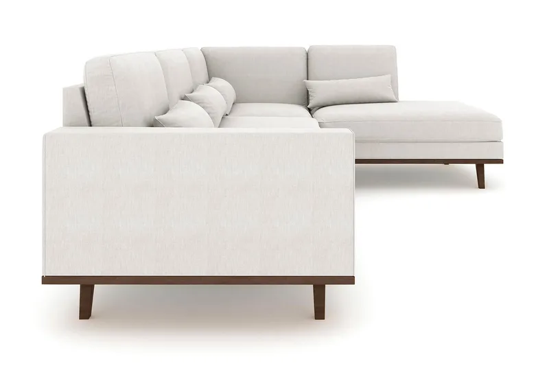 Copenhagen 4-sits Högervänd L-formad Schäslongsoffa i Tyg - Ljusgrå - Möbler - Soffa - Divansoffor & schäslongsoffa