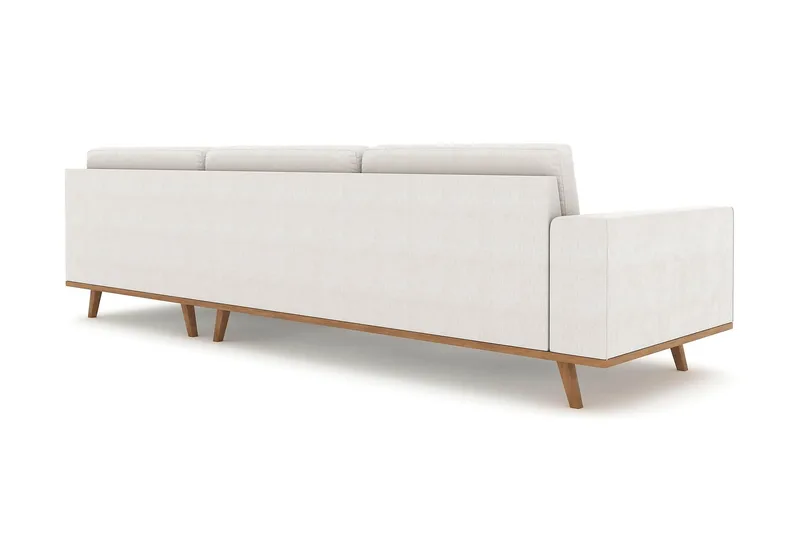 Copenhagen 4-sits Högervänd L-formad Schäslongsoffa i Tyg - Ljusgrå - Möbler - Soffa - Divansoffor & schäslongsoffa