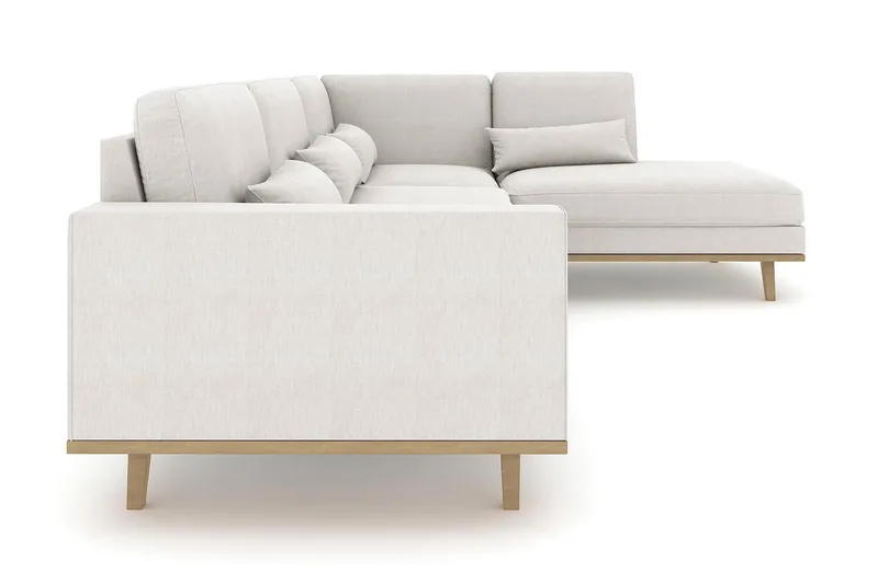 Copenhagen 4-sits Högervänd L-formad Schäslongsoffa i Tyg - Ljusgrå - Möbler - Soffa - Divansoffor & schäslongsoffa